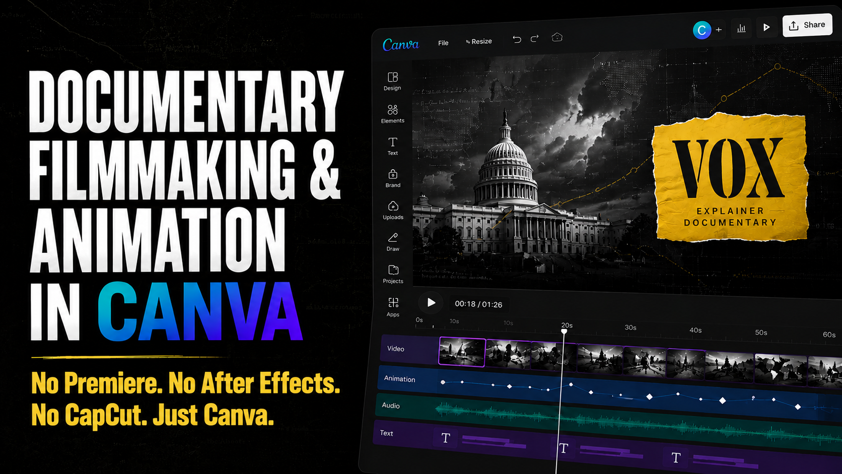 Documentary Filmmaking & Animation in Canva